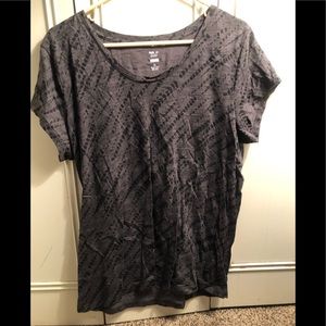 Women’s Style & Co. short sleeve t-shirt gray and black. Never worn but no tags